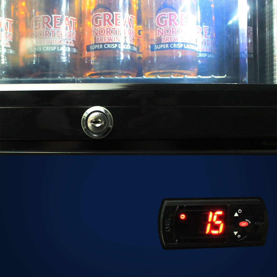 Carlton Dry Branded Skinny Upright Bar Fridge - SS-P160-DRY