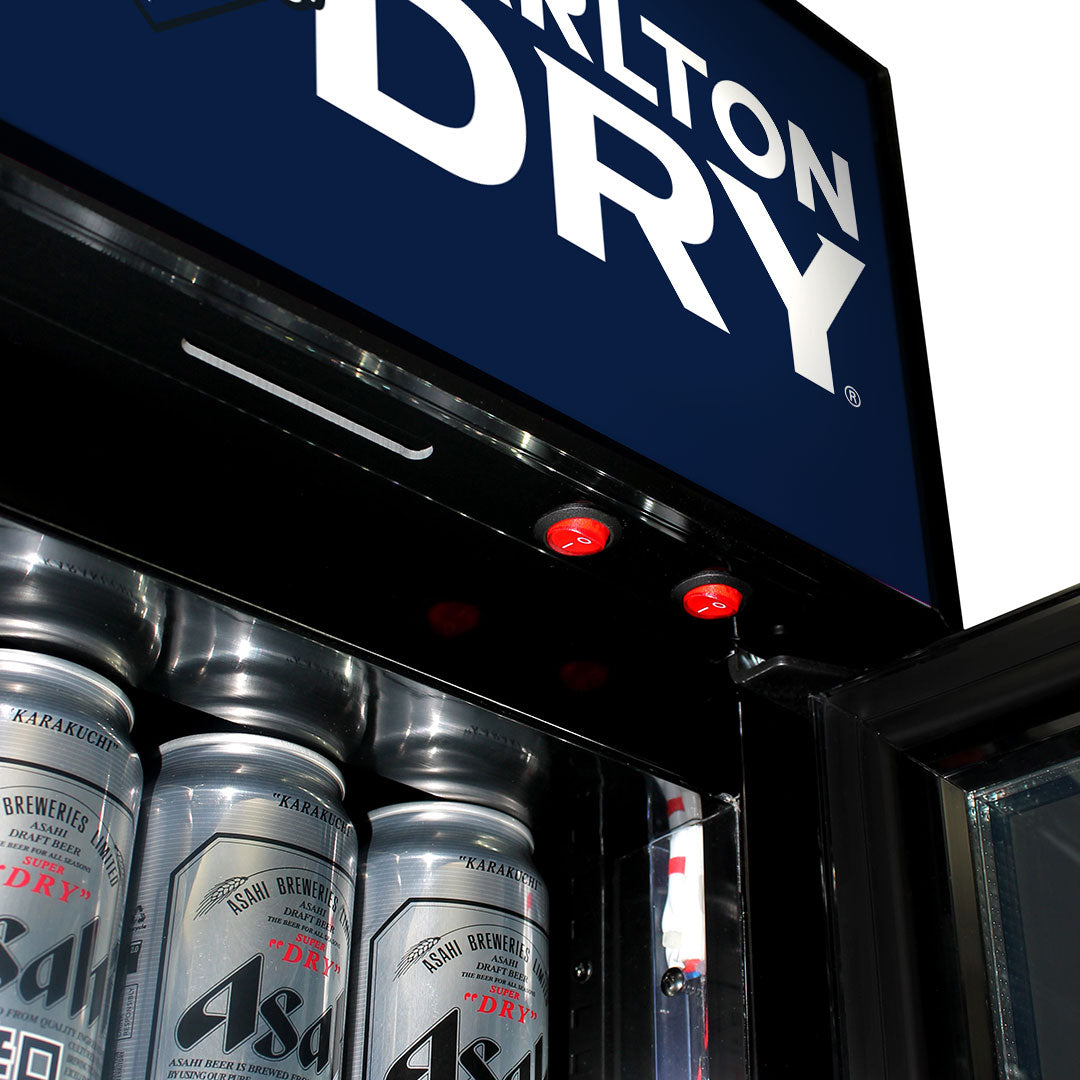 Carlton Dry Branded Skinny Upright Bar Fridge - SS-P160-DRY