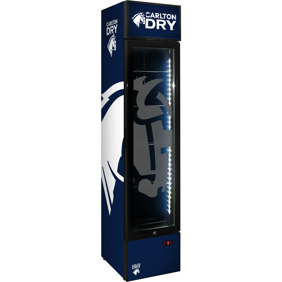 Carlton Dry Branded Skinny Upright Bar Fridge - SS-P160-DRY