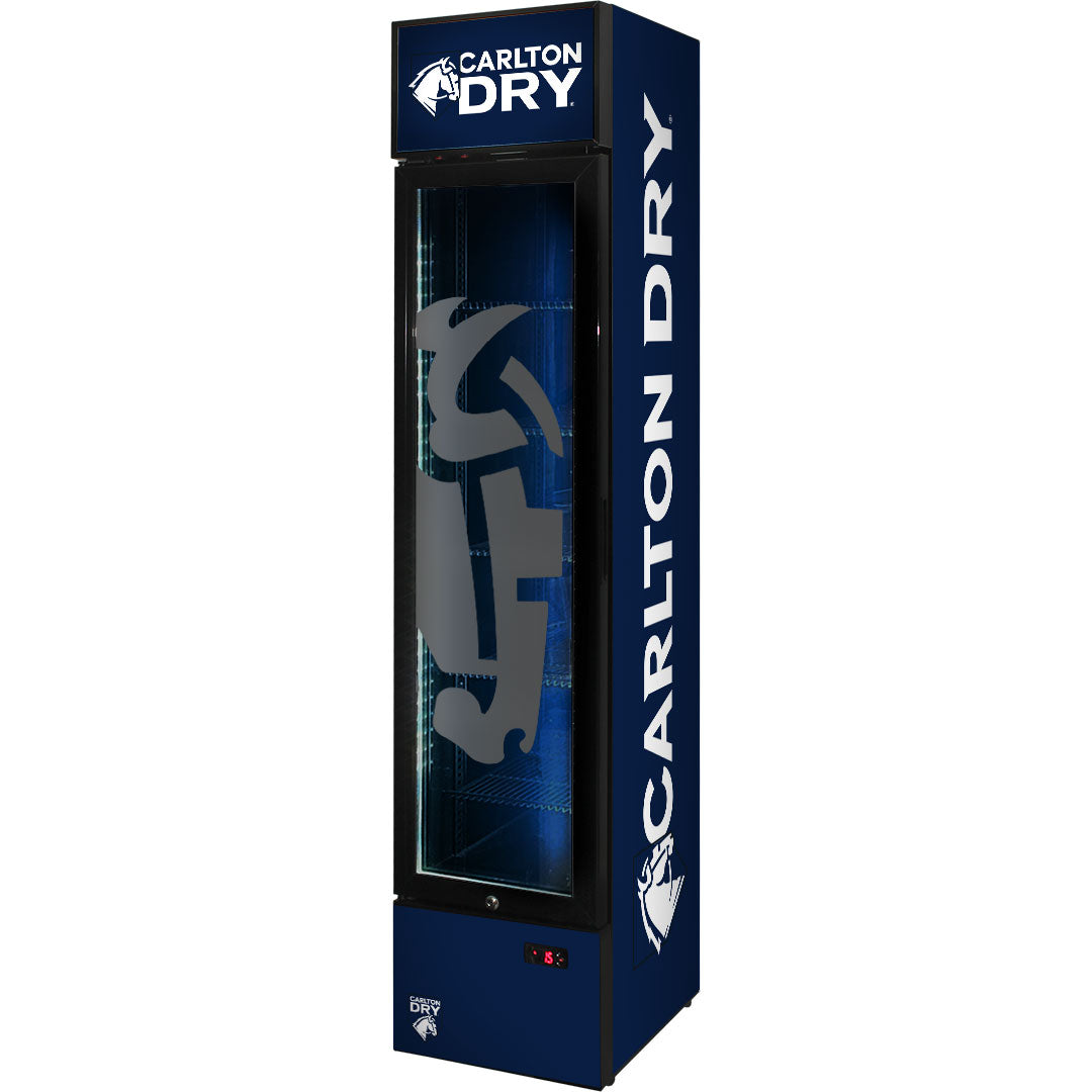Carlton Dry Branded Skinny Upright Bar Fridge - SS-P160-DRY