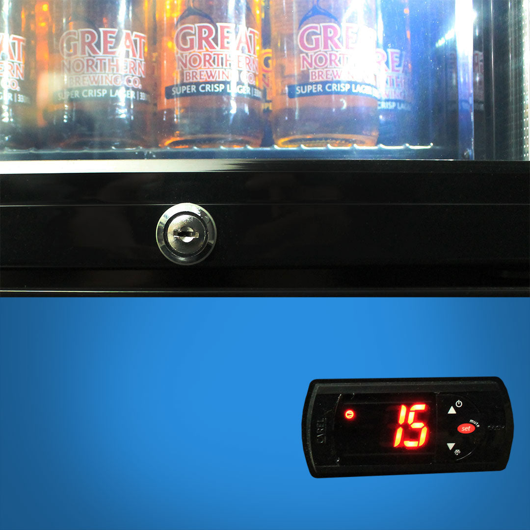 Carlton Dry Mid Blue Skinny Upright Bar Fridge - 160 Litres - SS-P160-DRY-MID