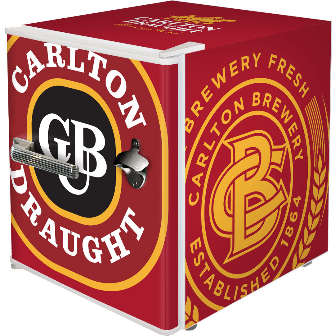 Carlton Draught Retro Mini Bar Fridge - Model BC46W-DRAUGHT-V1