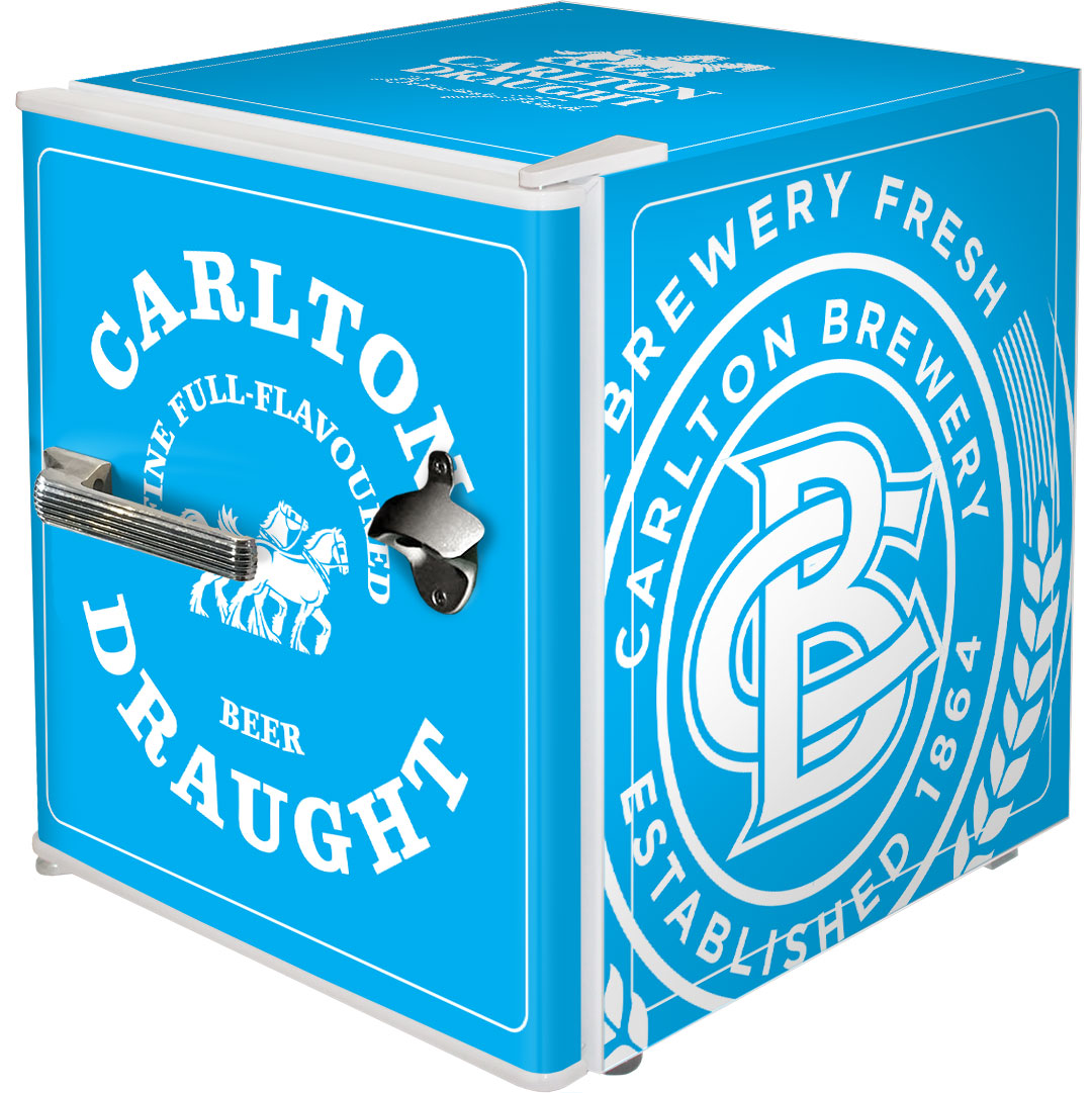 Carlton Draught 'Original' Logo Retro Mini Bar Fridge - BC46W-DRAUGHT-V2