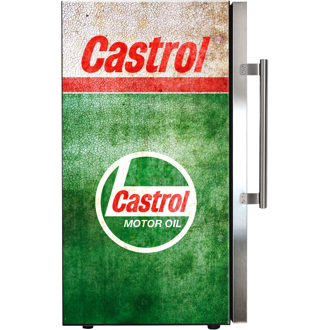 Castrol Schmick Vintage Fuel Pump Triple Glazed Alfresco Bar Fridge With LED Strip Lights - HUS-SC88-FP-CASTROL
