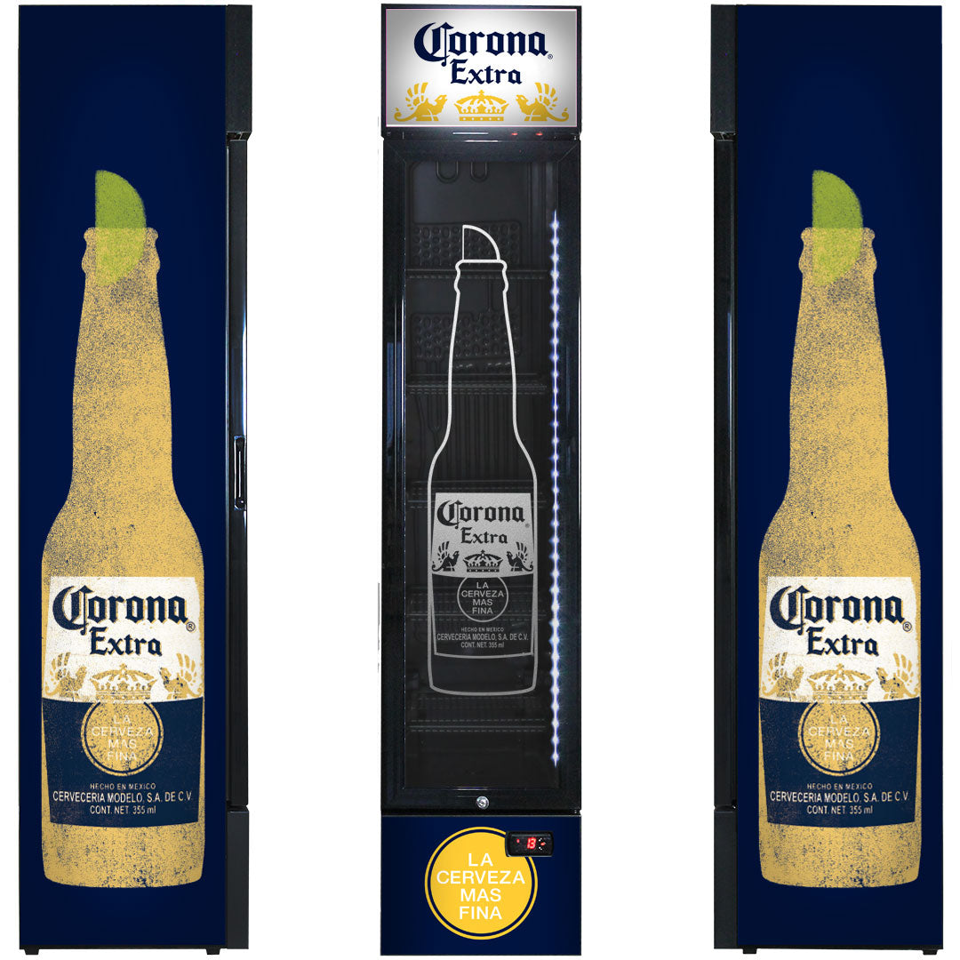 Corona Branded Skinny Upright Bar Fridge - SS-P160-CORONA