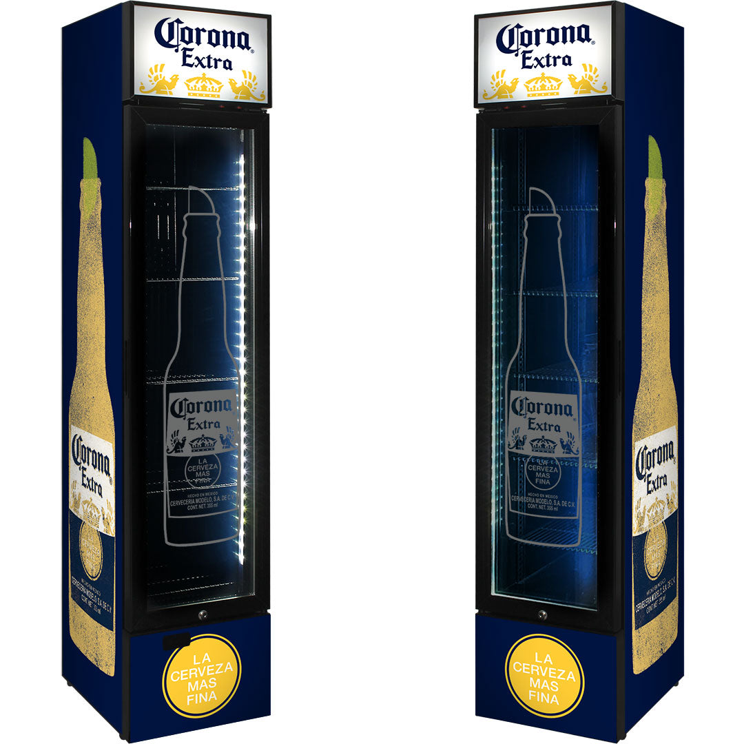Corona Branded Skinny Upright Bar Fridge - SS-P160-CORONA