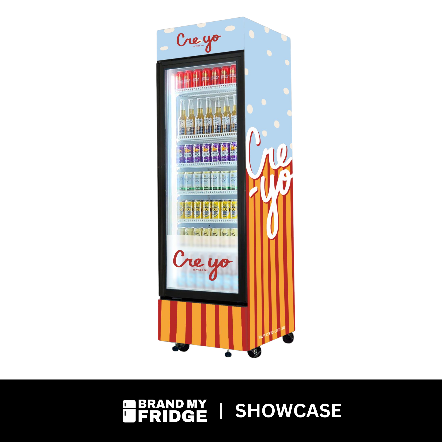 370 Litre White Upright Glass Door Bar Fridge - Quiet Running - HUS-SC372W