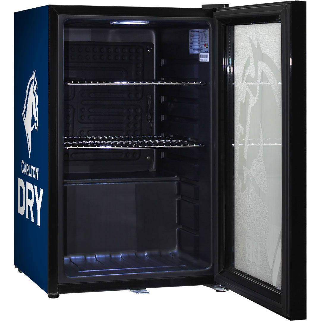 Carlton Dry Branded Glass Door Bar Fridge With Cool Frosted Door Logo - SC70-B-DRY