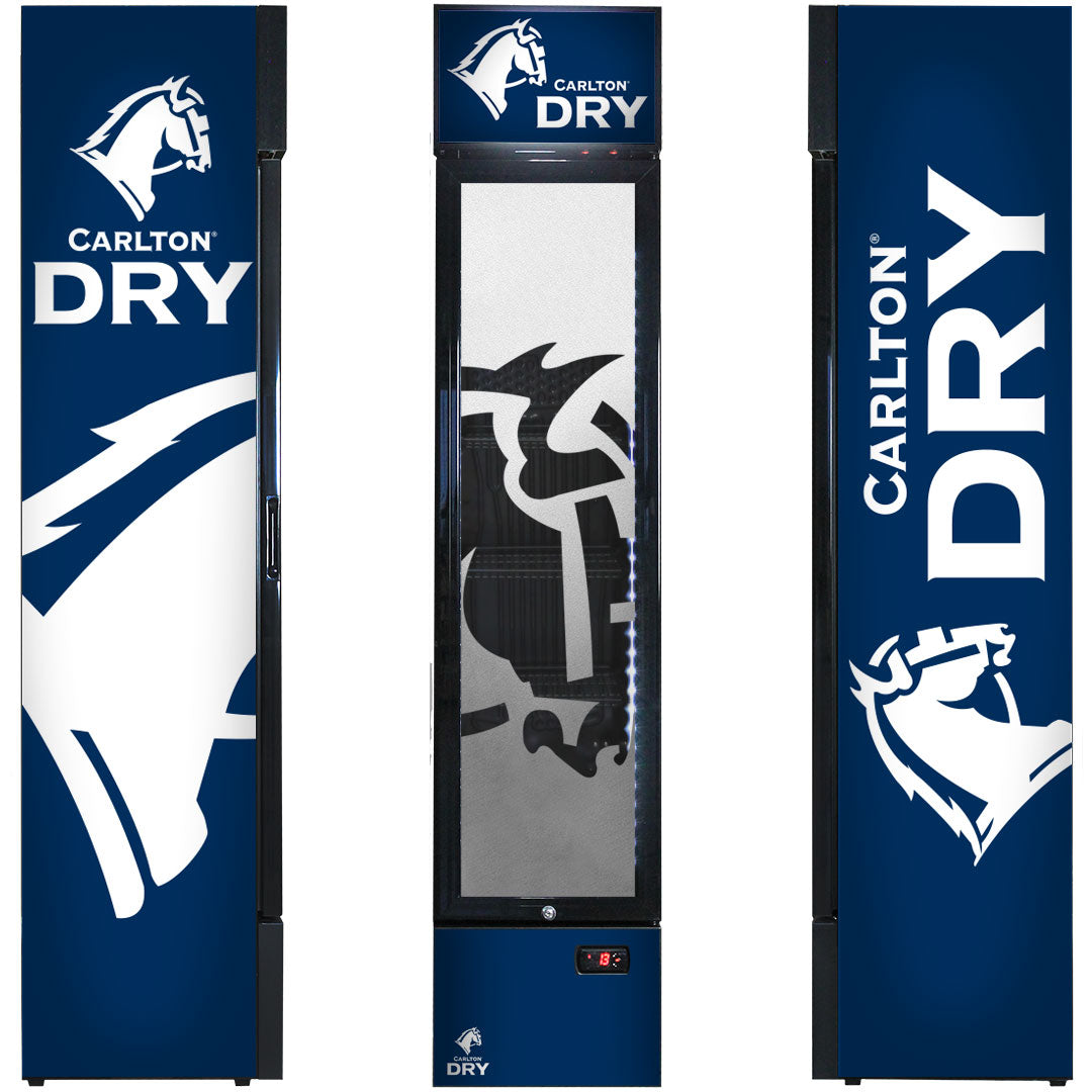 Carlton Dry Branded Skinny Upright Bar Fridge - SS-P160-DRY