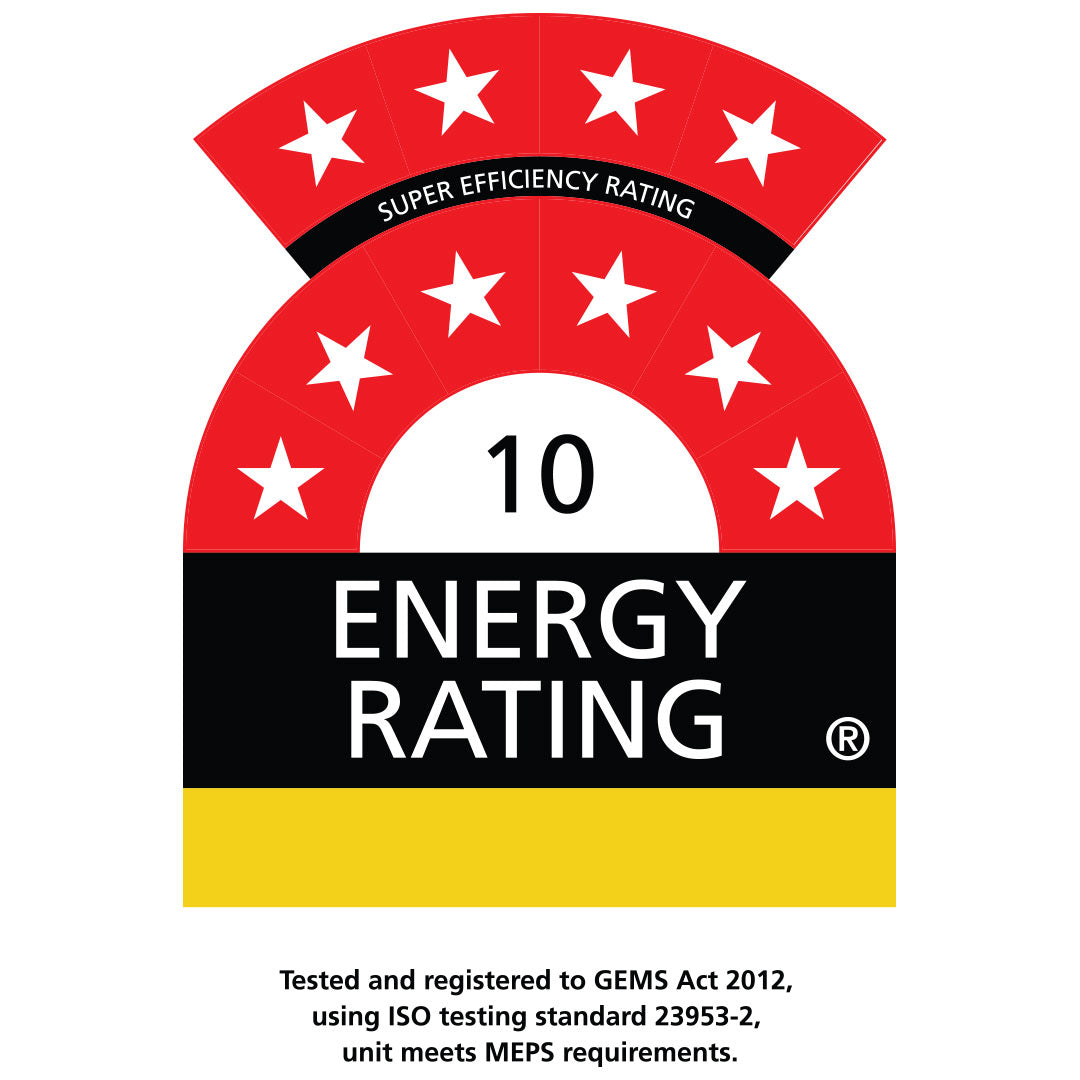 Schmick HUS-RND70B bar fridge - energy rating label
