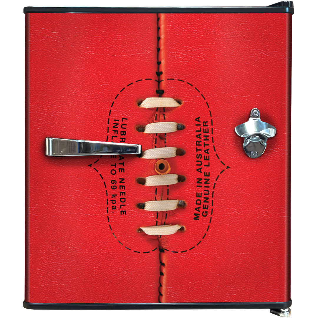 Retro Footy Design Vintage Mini Bar Fridge With Opener - Add Your Own Name - Model HUS-BC46B-FOOTY