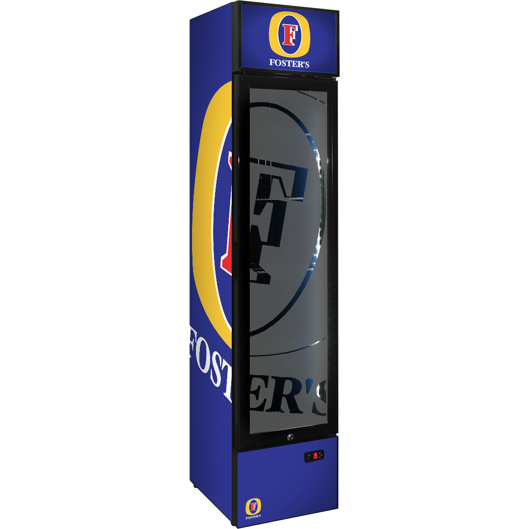 Fosters Skinny Upright Bar Fridge - 160 Litres - SS-P160-FOSTERS