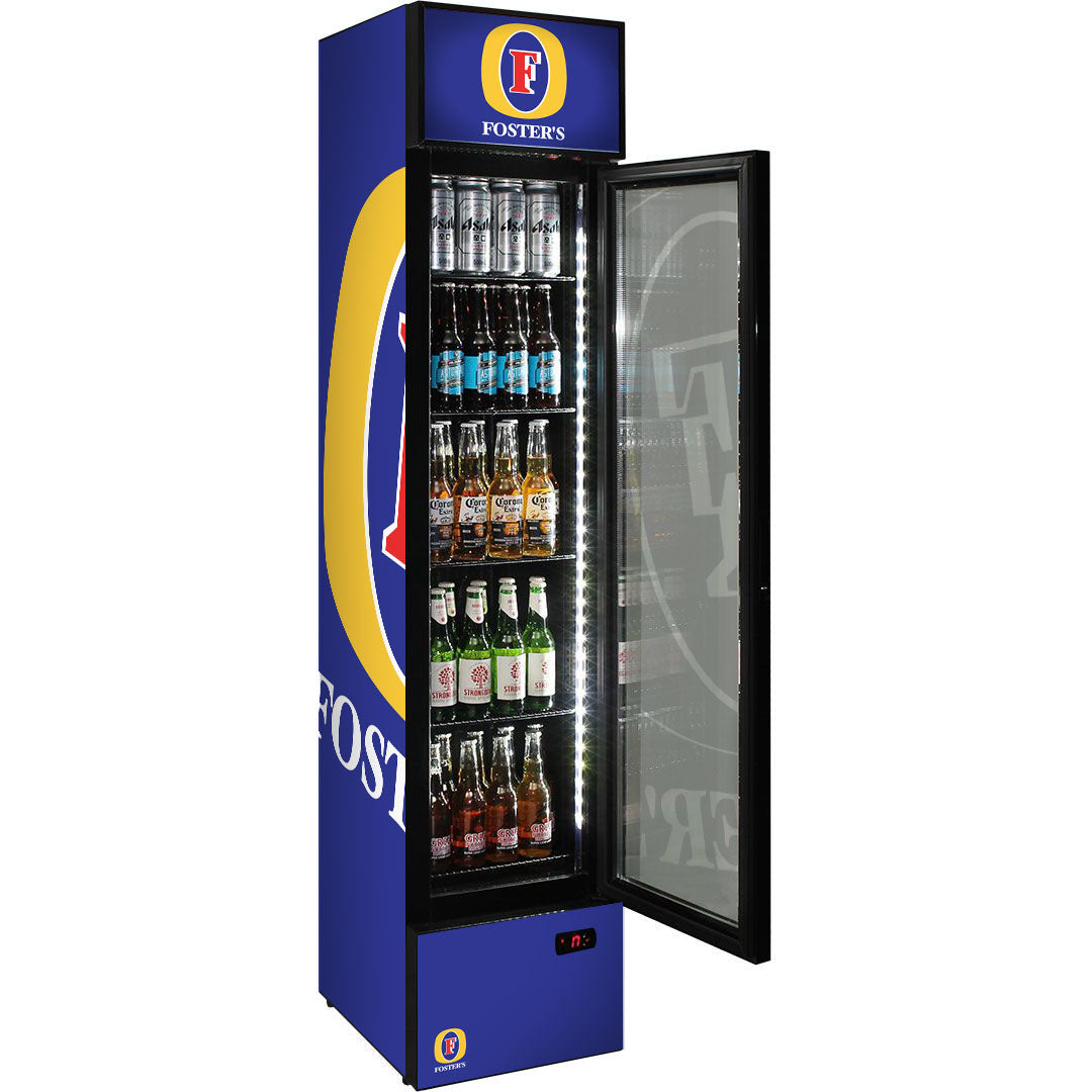 Fosters Skinny Upright Bar Fridge - 160 Litres - SS-P160-FOSTERS