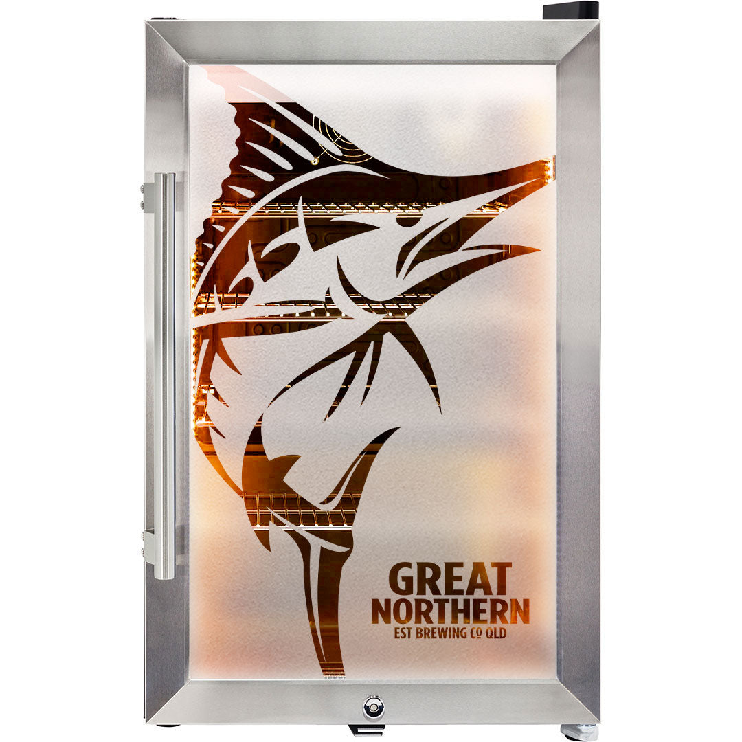 Great Northern branded bar fridge, Great gift idea! Great Entertaining Room Or Man Cave Item - Model SC70-SS-GNBC-GOLD