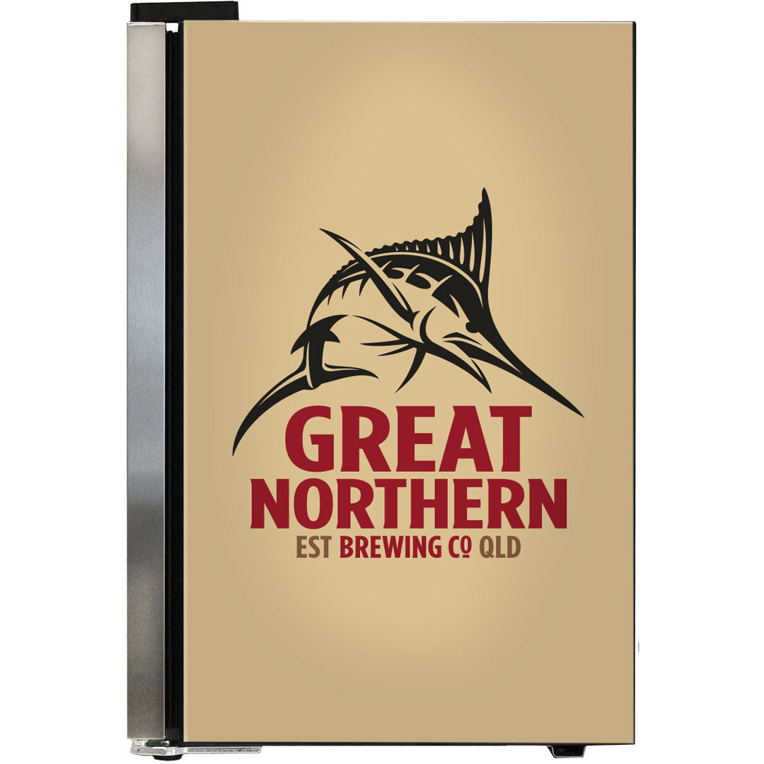 Great Northern branded bar fridge, Great gift idea! Great Entertaining Room Or Man Cave Item - Model SC70-SS-GNBC-GOLD