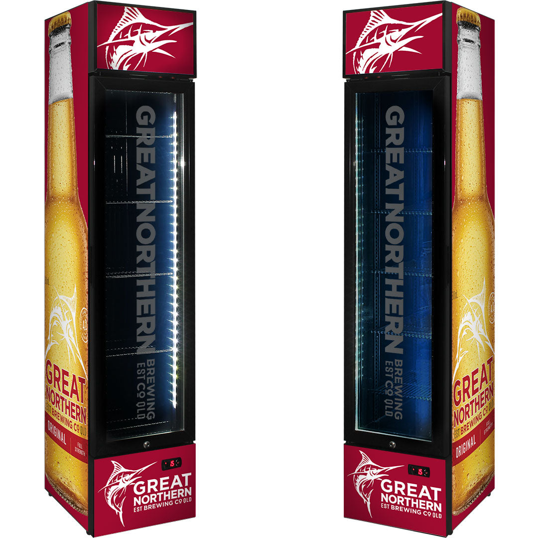 Great Northern Original Branded Skinny Upright Bar Fridge - SS-P160-GNBC-ORIG