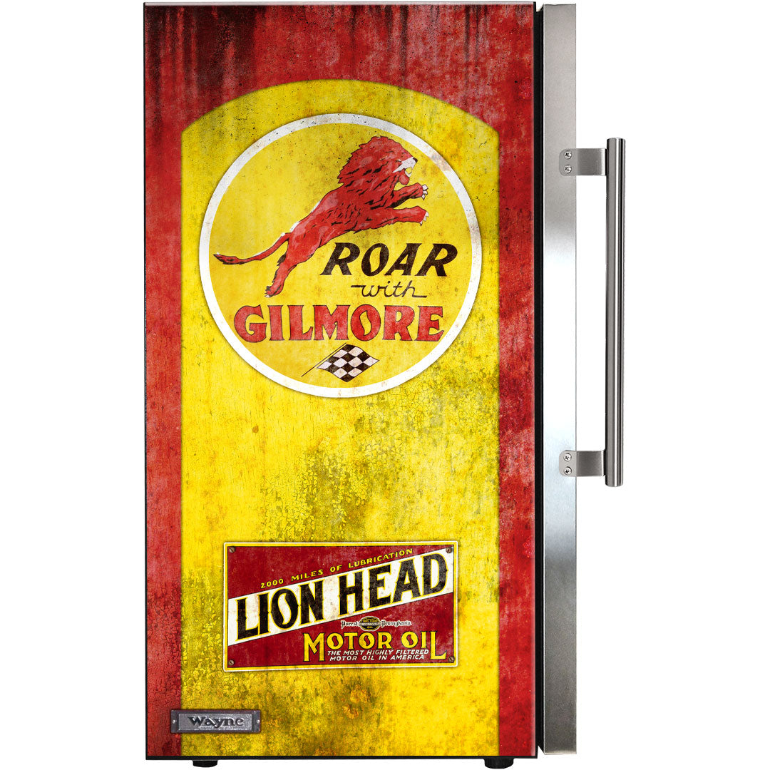 Gilmore Schmick Vintage Fuel Pump Triple Glazed Alfresco Bar Fridge With LED Strip Lights - HUS-SC88-FP-GILMORE