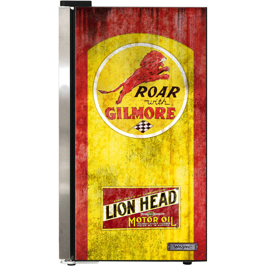 Gilmore Schmick Vintage Fuel Pump Triple Glazed Alfresco Bar Fridge With LED Strip Lights - HUS-SC88-FP-GILMORE