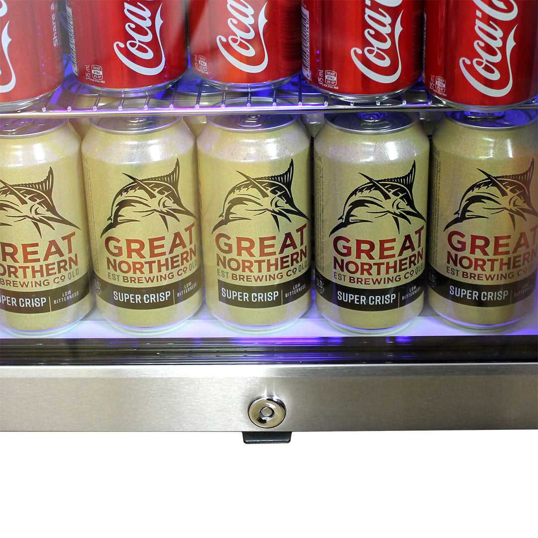 70 Litre Great Northern Gold Bar Fridge - Stainless Steel - Glass Door | EC68L-SSH-GOLD