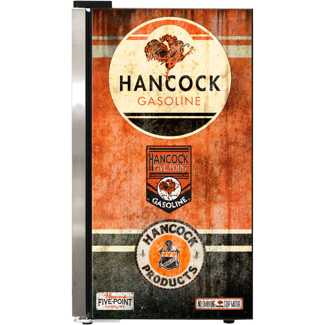 Hancock Schmick Vintage Fuel Pump Triple Glazed Alfresco Bar Fridge With LED Strip Lights - HUS-SC88-FP-HANCOCK