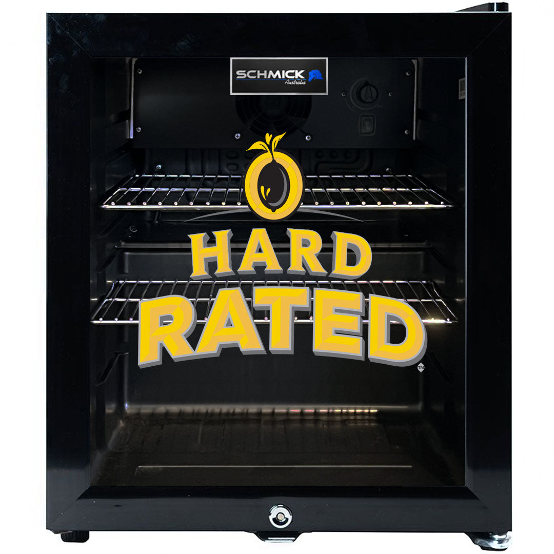 Hard Rated branded Glass Door Mini Bar Fridge With Lock - 38 Cans - Model SC50AB-HR