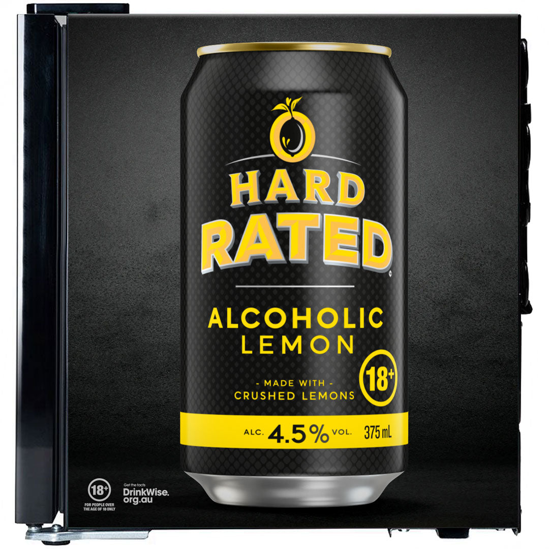 Hard Rated branded Glass Door Mini Bar Fridge With Lock - 38 Cans - Model SC50AB-HR