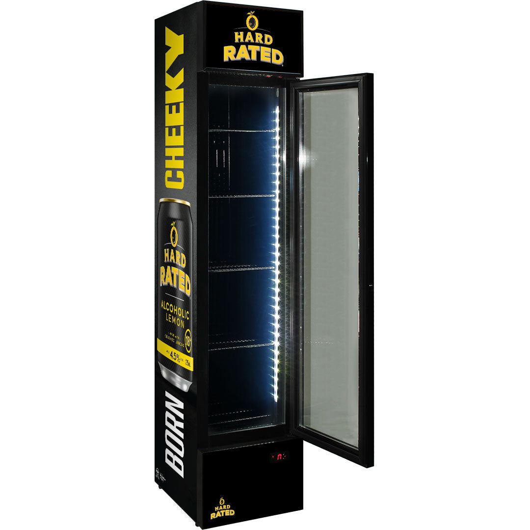 HARD RATED Branded Skinny Upright Bar Fridge - Model SS-P160-HR