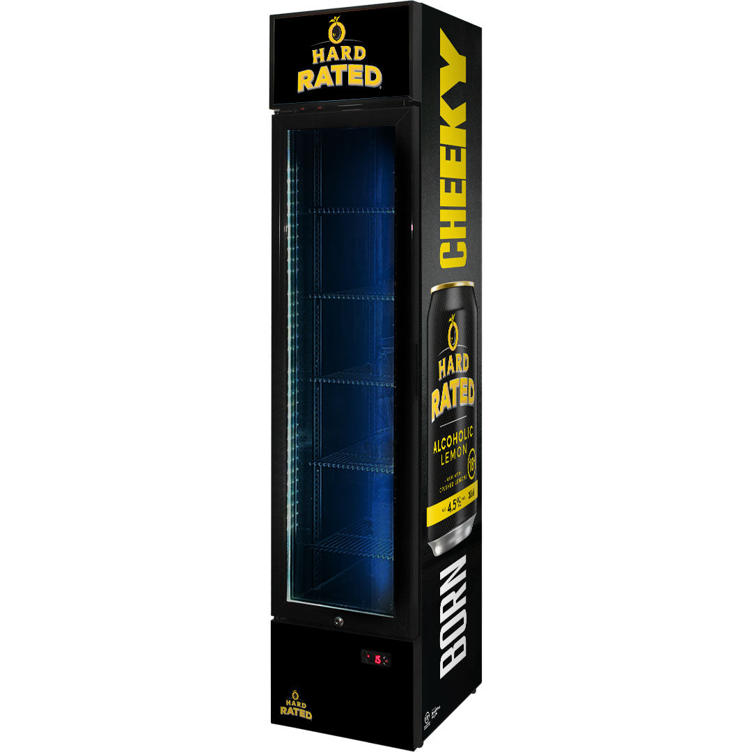 HARD RATED Branded Skinny Upright Bar Fridge - Model SS-P160-HR