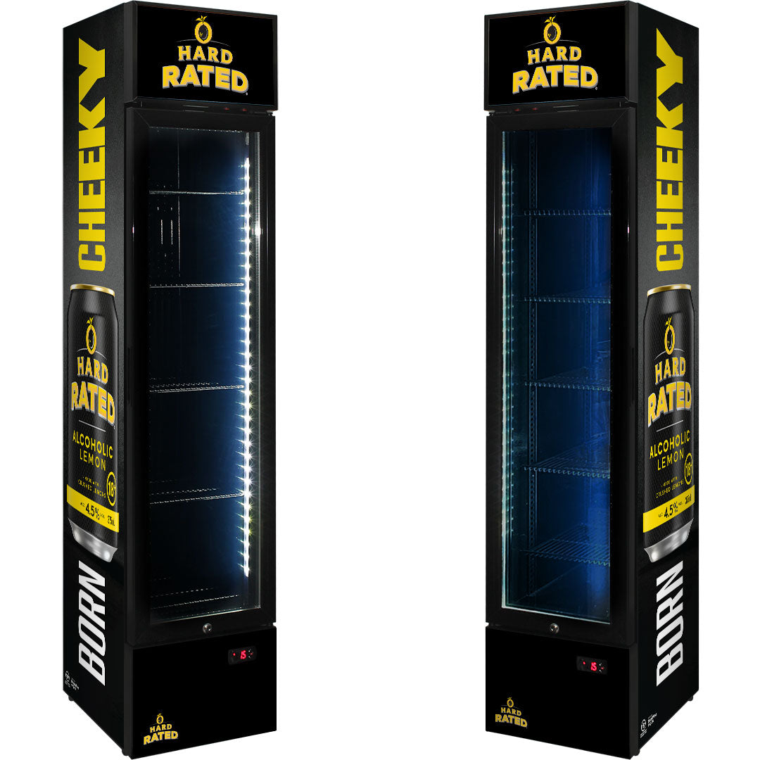 HARD RATED Branded Skinny Upright Bar Fridge - Model SS-P160-HR