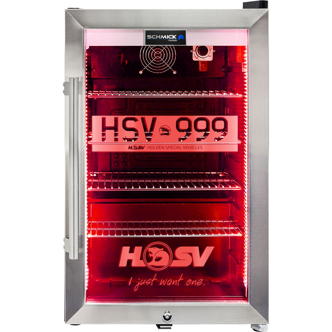 HSV GTSR Maloo branded bar fridge. Add Your Own Number Plate To Door! - HUS-SC70-SS-GTSR-MALOO