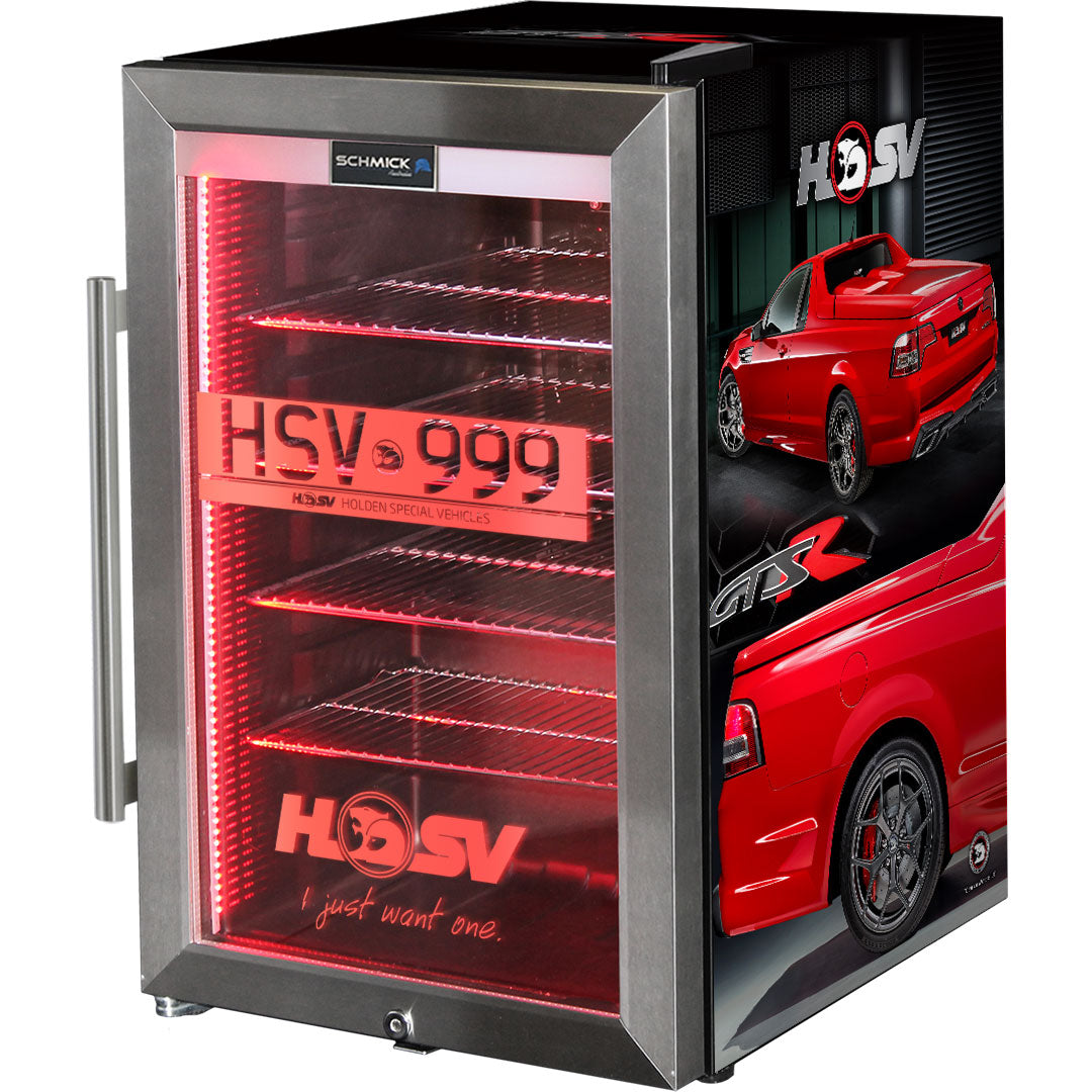 HSV GTSR Maloo branded bar fridge. Add Your Own Number Plate To Door! - HUS-SC70-SS-GTSR-MALOO