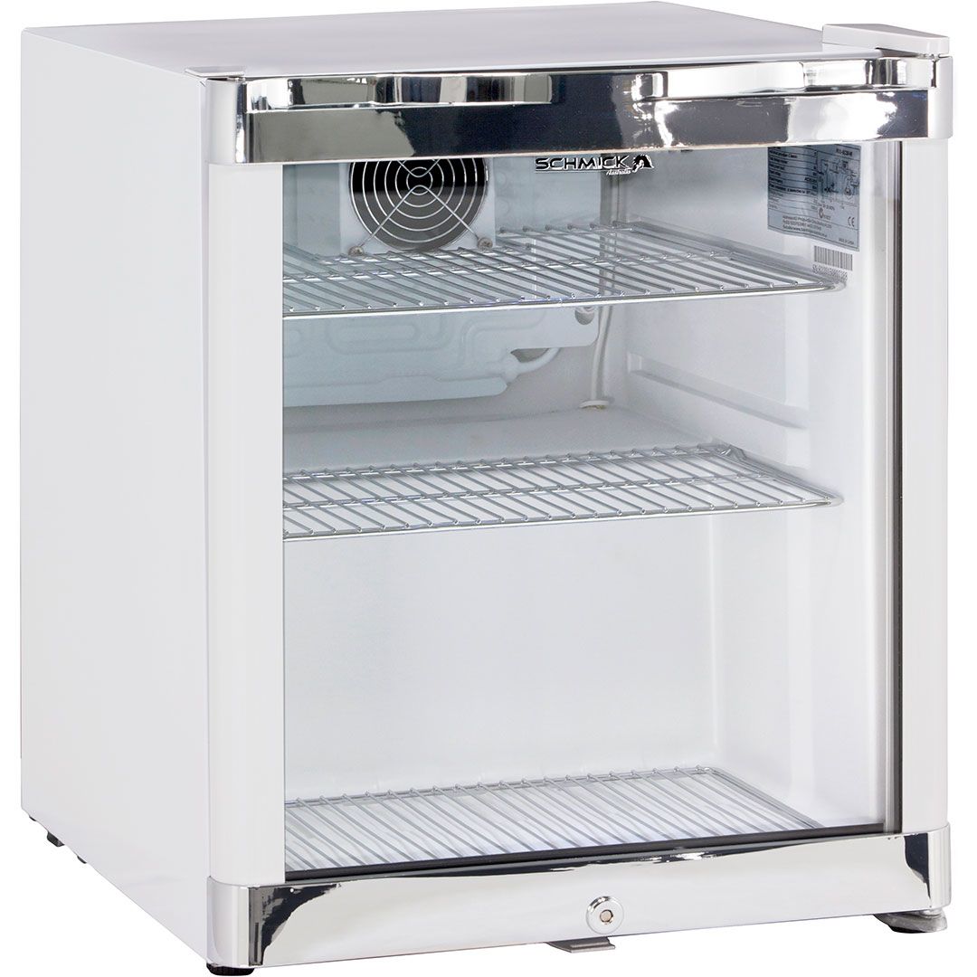 Schmick HUS-SC50WH bar fridge - glass door detail