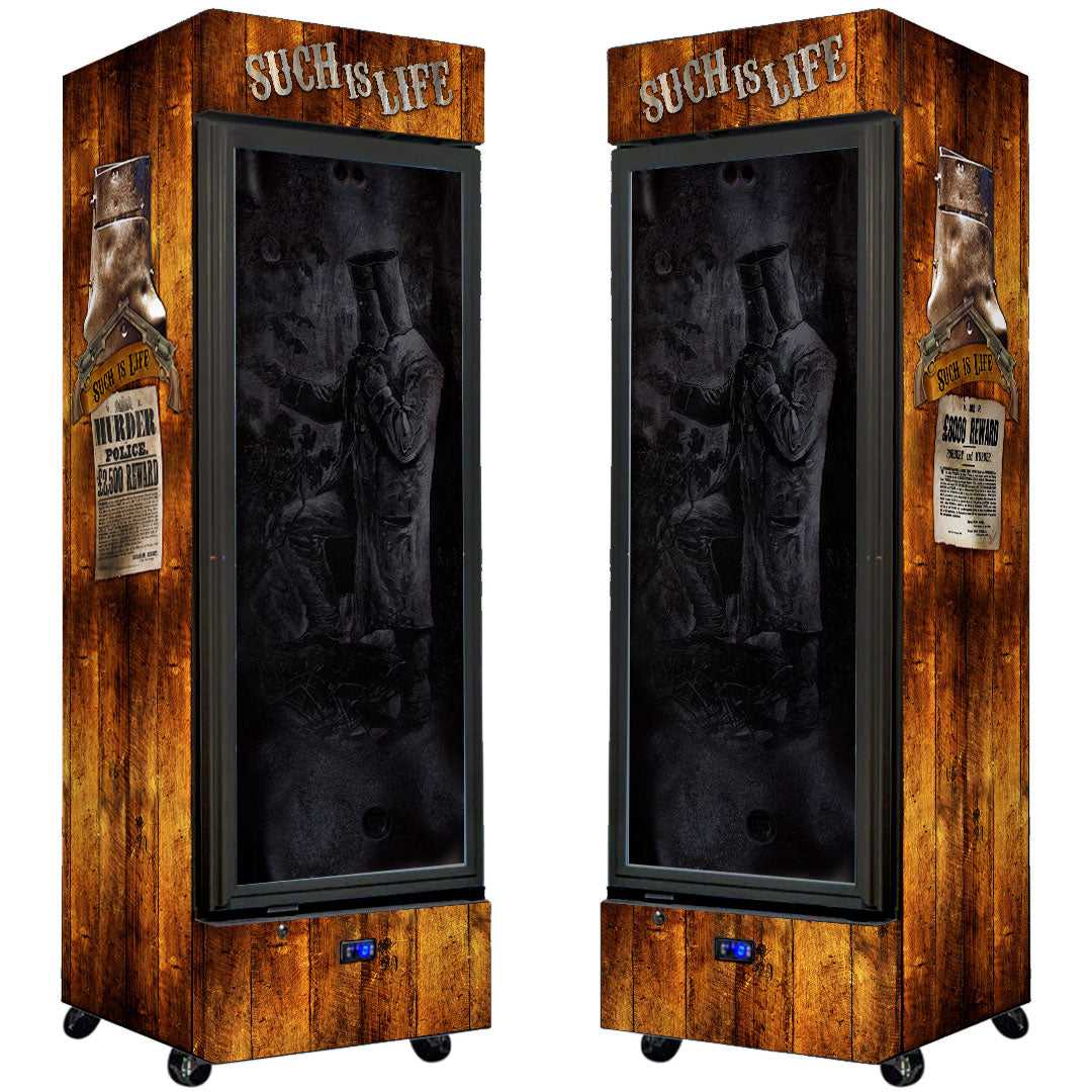 Ned Kelly Black Upright Bar Fridge 370L – Quiet Running, Great Gift - Model SC372-NED