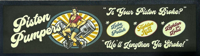 Piston Pumpers Premium Rubber-Backed Bar Mat Runner