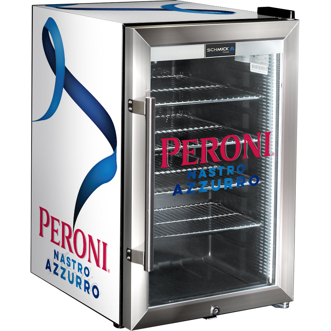 Schmick - SC70-SS-PERONI – Peroni Branded Bar Fridge with LED Strip Lights and Lock – 70 Litres