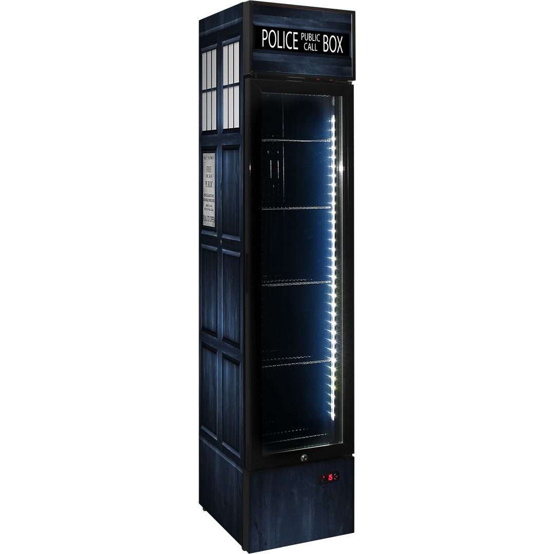 Police Box Skinny Upright Bar Fridge - SS-P160FA-PB