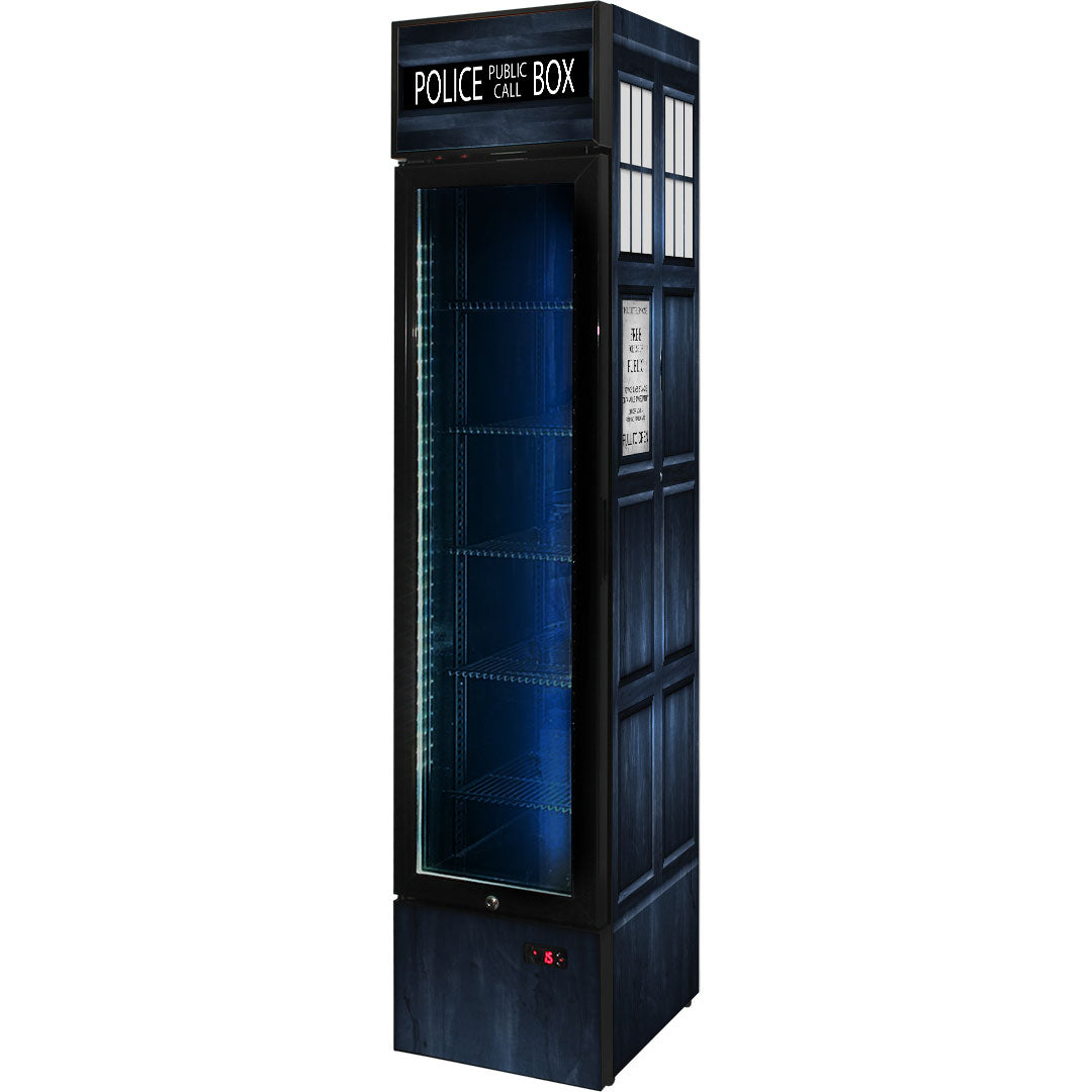 Police Box Skinny Upright Bar Fridge - SS-P160FA-PB