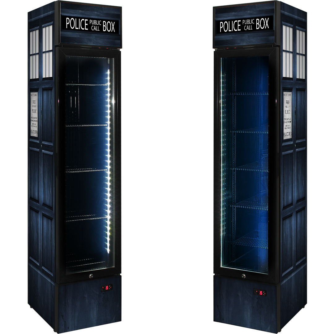 Police Box Skinny Upright Bar Fridge - SS-P160FA-PB