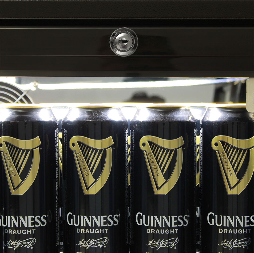 Rhino 330L Commercial Glass 3 Door Bar Fridge Energy Efficient With LG Compressor - SG3H-B