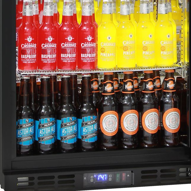 Rhino SG1Q-COMBO - Outdoor Quiet Glass 2 Door Bar Fridge - 258 Litres