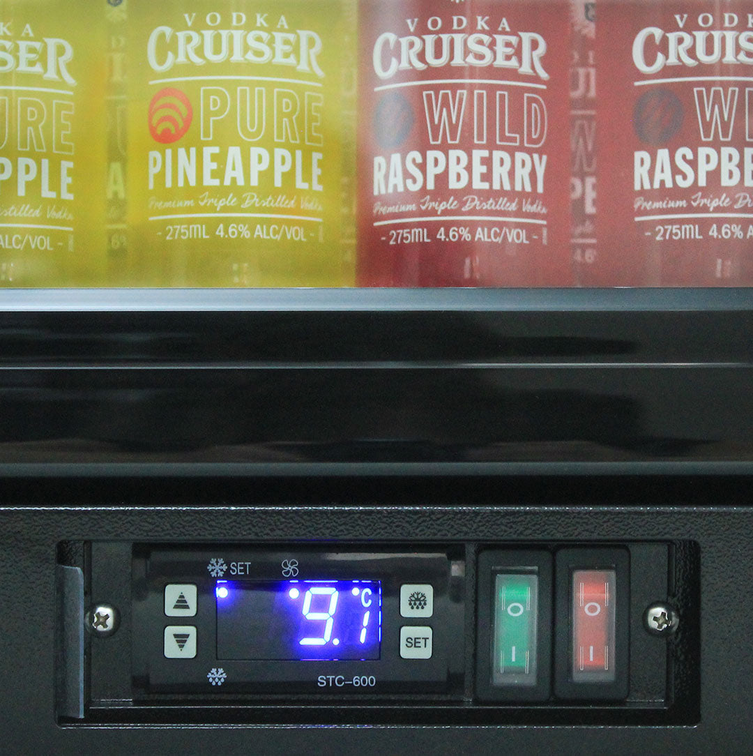 Rhino SG1L-B - Black Commercial Glass 1 Door Bar Fridge With Energy Efficient Parts And Operation