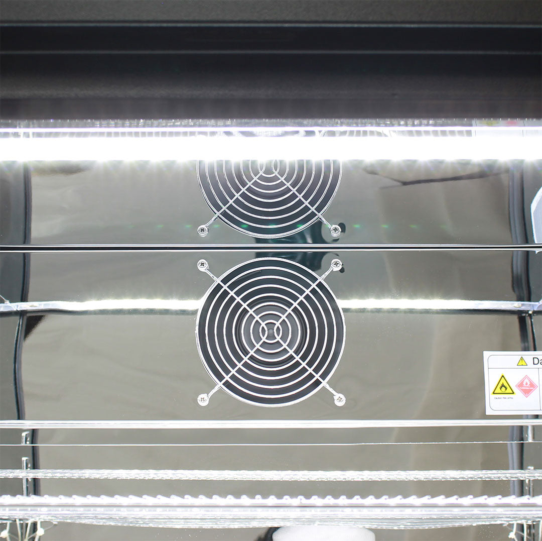 Rhino SGT1R-BS bar fridge - glass door detail