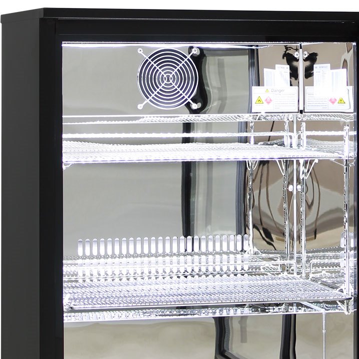 Rhino SG1-COMBO – 258L Black 2 Door Glass Bar Fridge - Commercial Grade