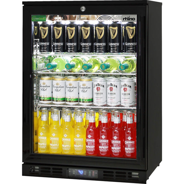 Rhino SG1L-B bar fridge - glass door detail