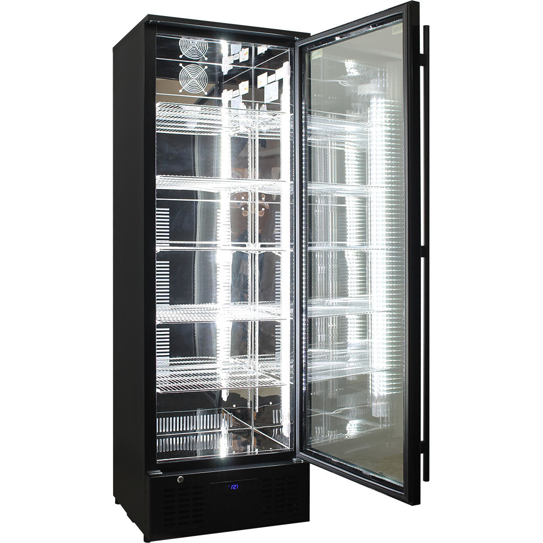 Rhino SGT1R-BS – 293L Commercial Upright Glass Door Drinks Fridge – 10 Star Rating