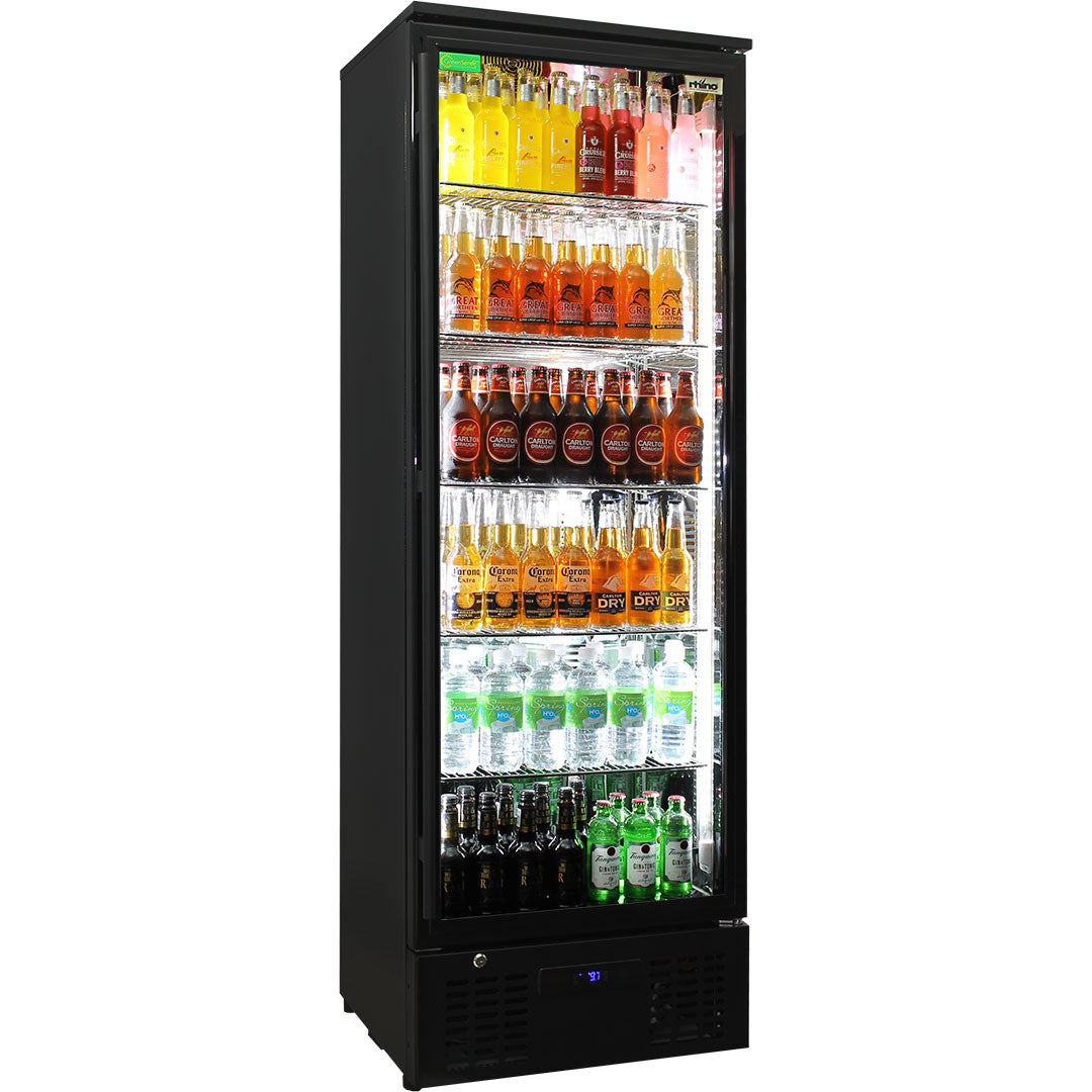 Rhino SGT1R-BS – 293L Commercial Upright Glass Door Drinks Fridge – 10 Star Rating