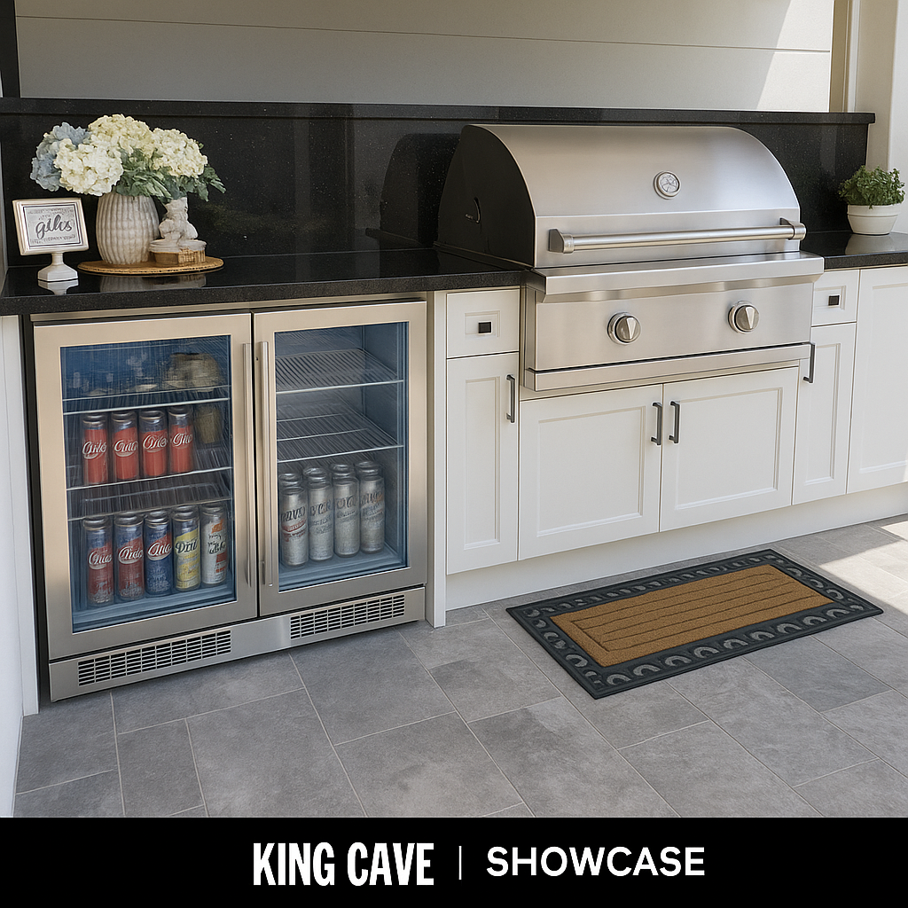 Rhino ENV2H-SS - Outdoor Bar Fridge Coldest Beer 43ºC+ Best Alfresco 316 Marine Grade Stainless Quiet With No Condensation