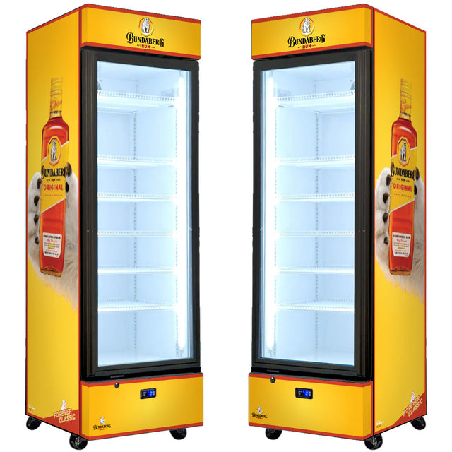 Bundy Rum Upright Quiet Running Black Glass Door Bar Fridge - Model SC372B-Bundy-1