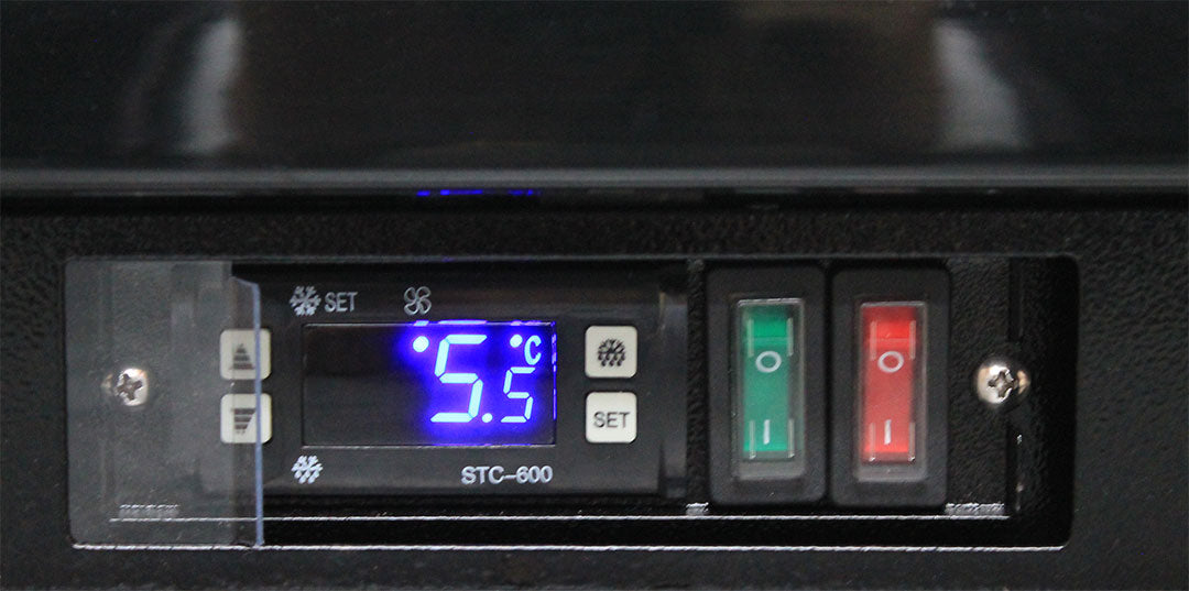 Rhino SG2S-B – 208L 2-Door Sliding Glass Black Bar Fridge