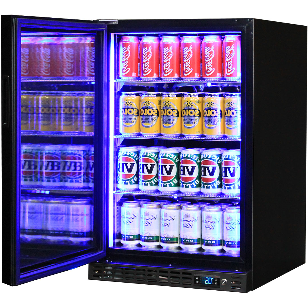 Schmick 121L - Quiet Running Front Venting Under Bench Glass Door Bar Fridge – SK116L-B